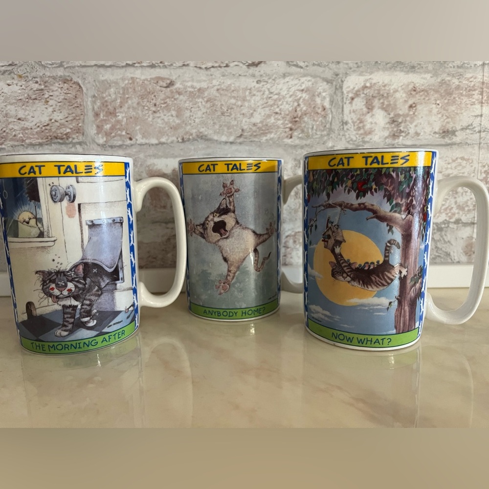 Cat Tales Ceramic Mugs Set